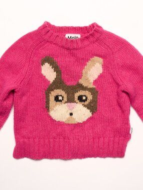 MOLO GAIA "MY BUNNY" PINK KNIT SWEATER